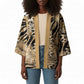 African Wild Animal Skins Kimono Zebra Tiger Leopard Mix Skin
