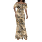 African Wild Animal Skins Mermaid Dress Zebra Tiger Leopard Mix Skin - African Pride
