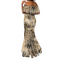 African Wild Animal Skins Mermaid Dress Zebra Tiger Leopard Mix Skin - African Pride