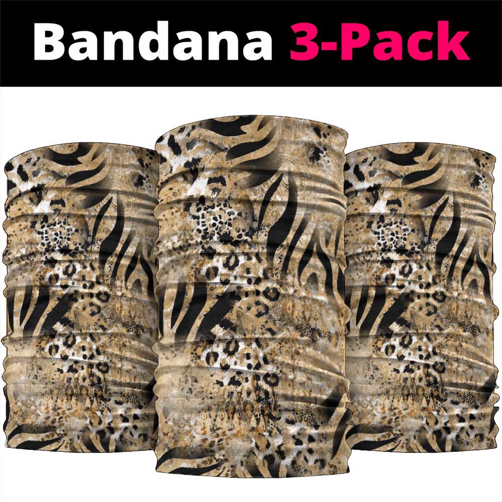 African Wild Animal Skins Neck Gaiter Zebra Tiger Leopard Mix Skin - African Pride
