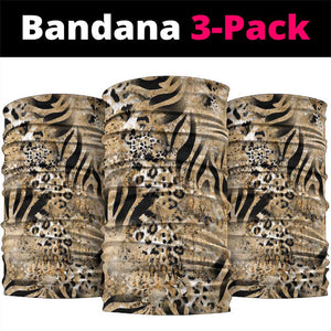African Wild Animal Skins Neck Gaiter Zebra Tiger Leopard Mix Skin - African Pride