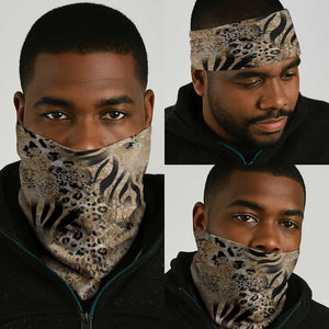 African Wild Animal Skins Neck Gaiter Zebra Tiger Leopard Mix Skin - African Pride