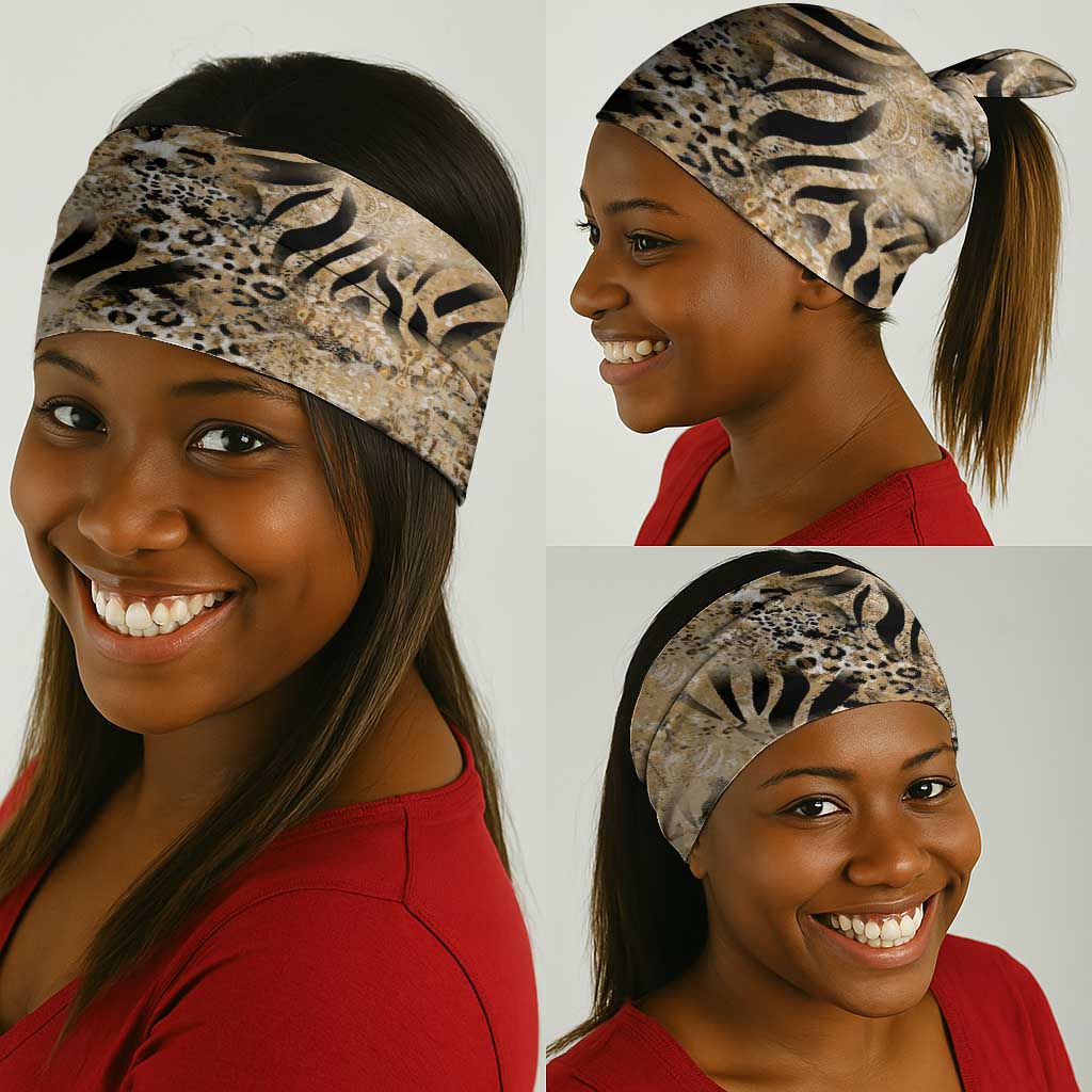 African Wild Animal Skins Neck Gaiter Zebra Tiger Leopard Mix Skin - African Pride