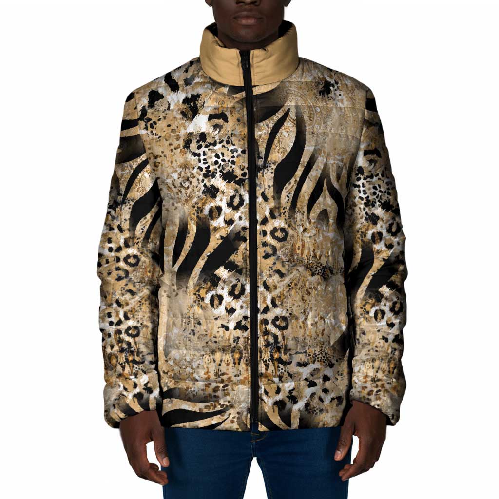 African Wild Animal Skins Padded Jacket Zebra Tiger Leopard Mix Skin by ...