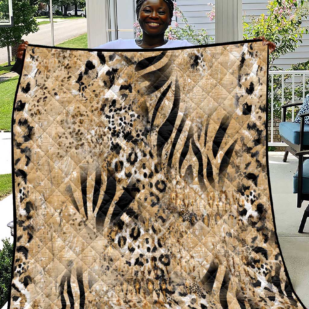 African Wild Animal Skins Quilt Zebra Tiger Leopard Mix Skin - African Pride