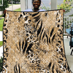 African Wild Animal Skins Quilt Zebra Tiger Leopard Mix Skin - African Pride