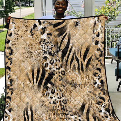 African Wild Animal Skins Quilt Zebra Tiger Leopard Mix Skin - African Pride