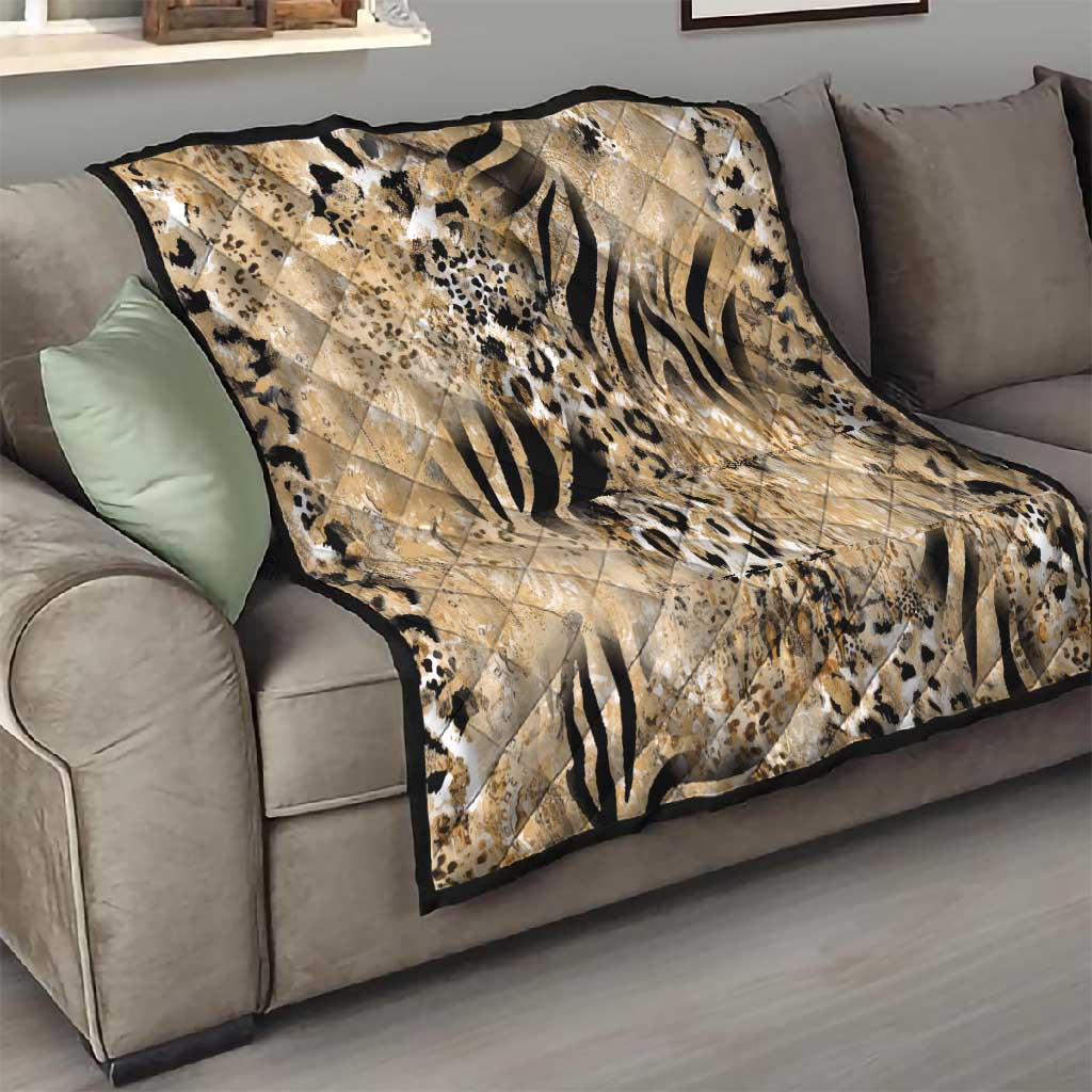 African Wild Animal Skins Quilt Zebra Tiger Leopard Mix Skin - African Pride