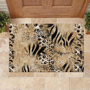 African Wild Animal Skins Rubber Doormat Zebra Tiger Leopard Mix Skin - African Pride