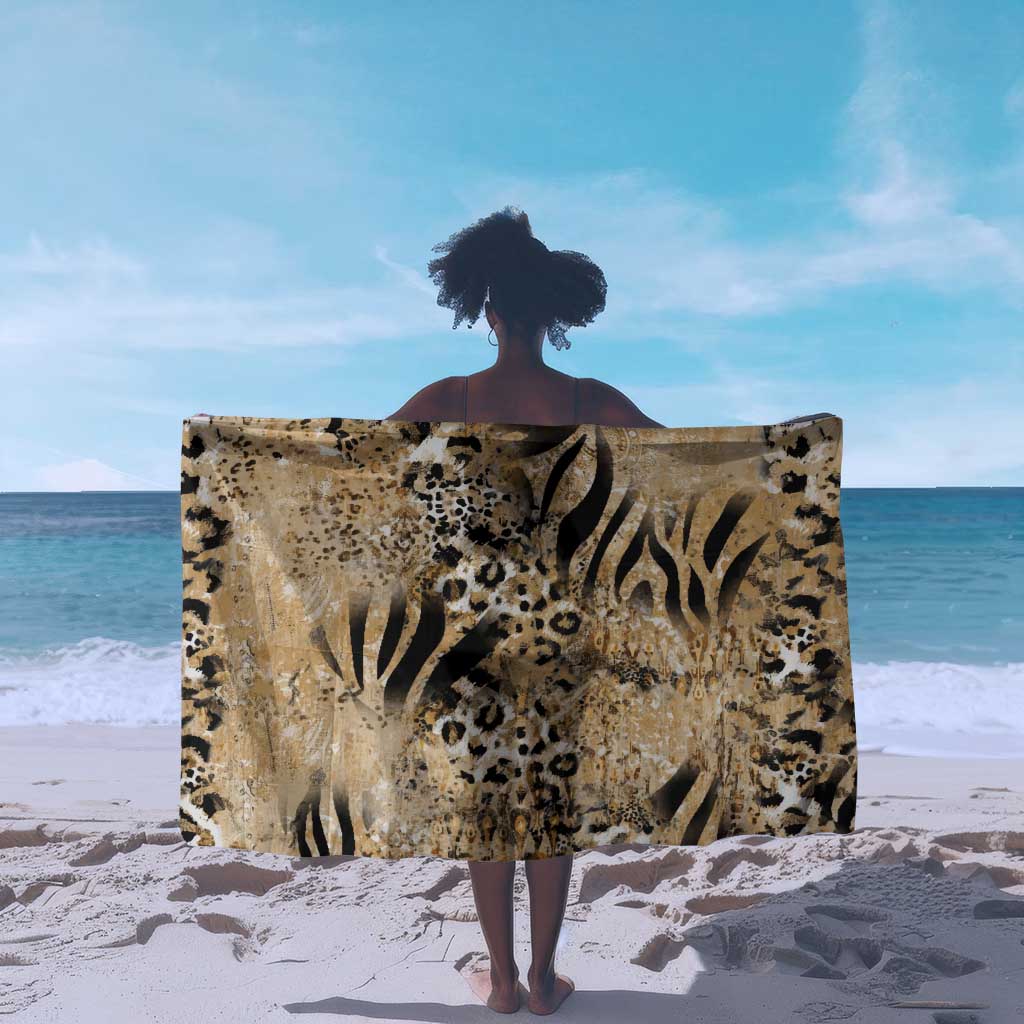 African Wild Animal Skins Sarong Zebra Tiger Leopard Mix Skin - African Pride