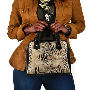 African Wild Animal Skins Shoulder Handbag Zebra Tiger Leopard Mix Skin - African Pride