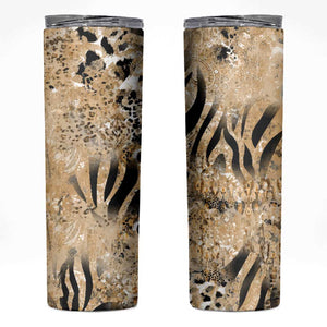 African Wild Animal Skins Skinny Tumbler Zebra Tiger Leopard Mix Skin - African Pride