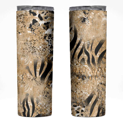 African Wild Animal Skins Skinny Tumbler Zebra Tiger Leopard Mix Skin - African Pride