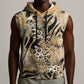 African Wild Animal Skins Sleeveless Hoodie Zebra Tiger Leopard Mix Skin - African Pride