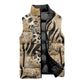 African Wild Animal Skins Sleeveless Puffer Jacket Zebra Tiger Leopard Mix Skin