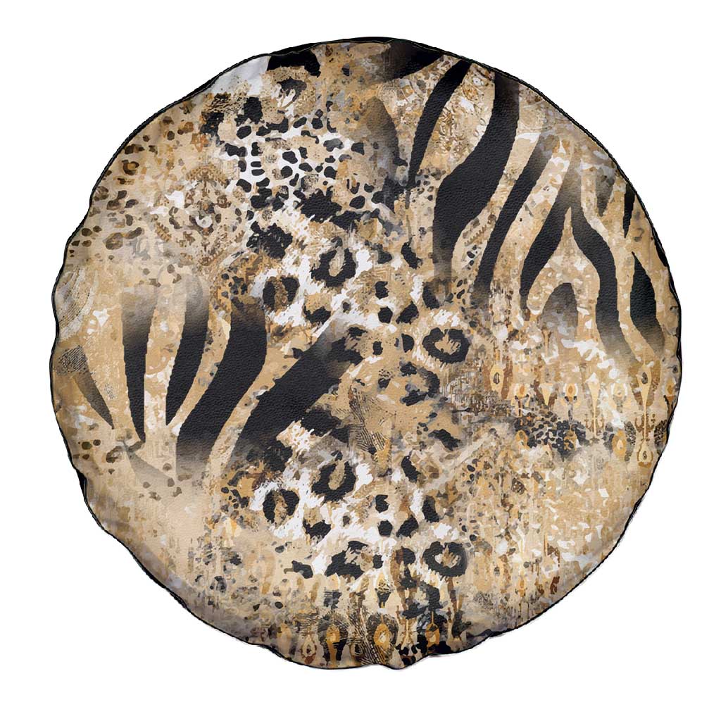 African Wild Animal Skins Spare Tire Cover Zebra Tiger Leopard Mix Skin - African Pride