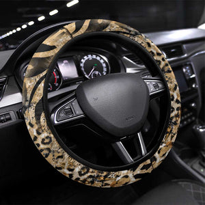 African Wild Animal Skins Steering Wheel Cover Zebra Tiger Leopard Mix Skin - African Pride