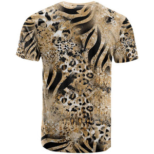 African Wild Animal Skins T shirt Zebra Tiger Leopard Mix Skin - African Pride