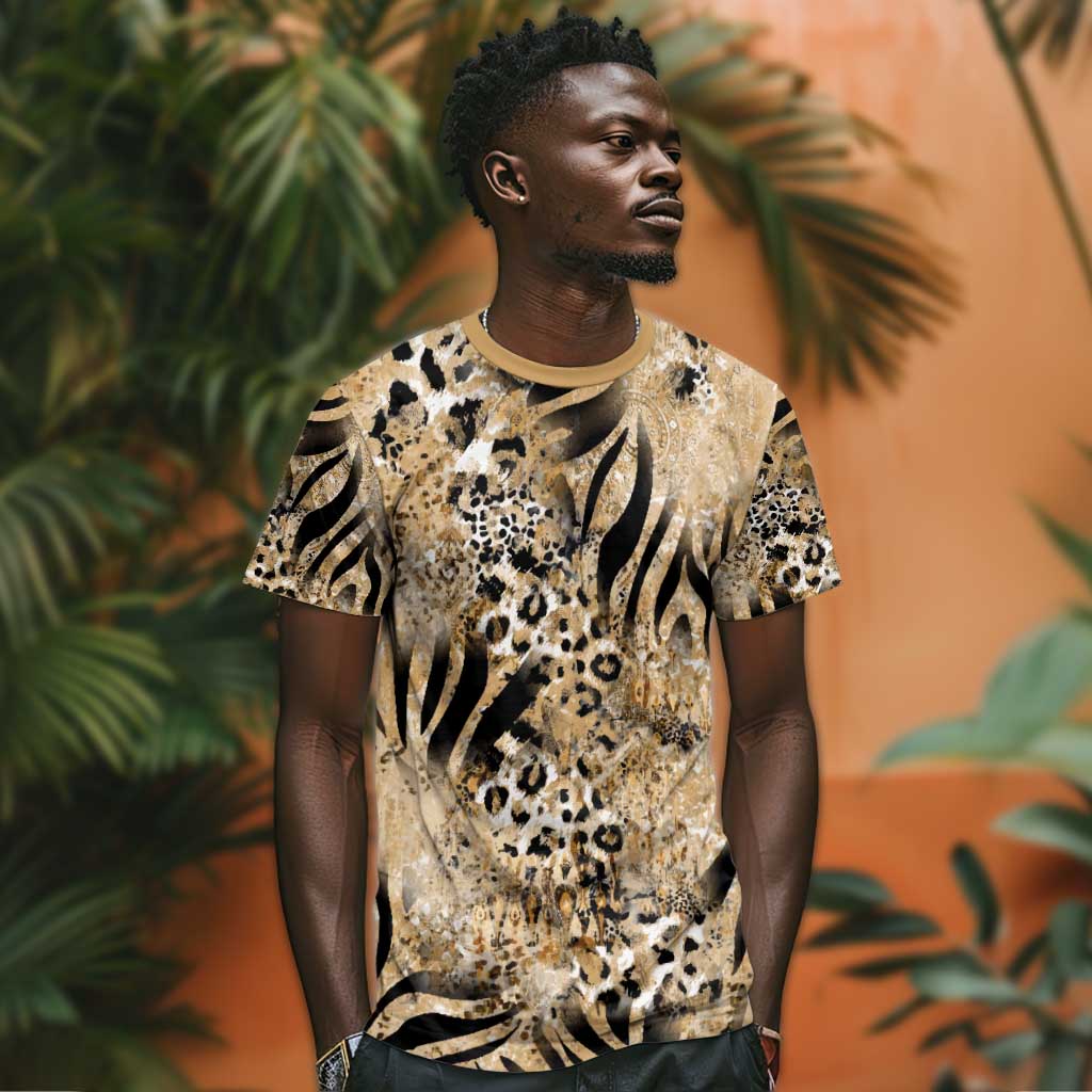African Wild Animal Skins T shirt Zebra Tiger Leopard Mix Skin - African Pride