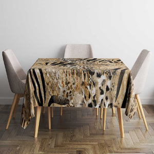 African Wild Animal Skins Tablecloth Zebra Tiger Leopard Mix Skin - African Pride