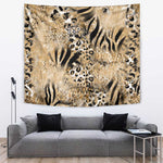 African Wild Animal Skins Tapestry Zebra Tiger Leopard Mix Skin - African Pride