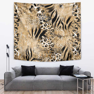 African Wild Animal Skins Tapestry Zebra Tiger Leopard Mix Skin - African Pride