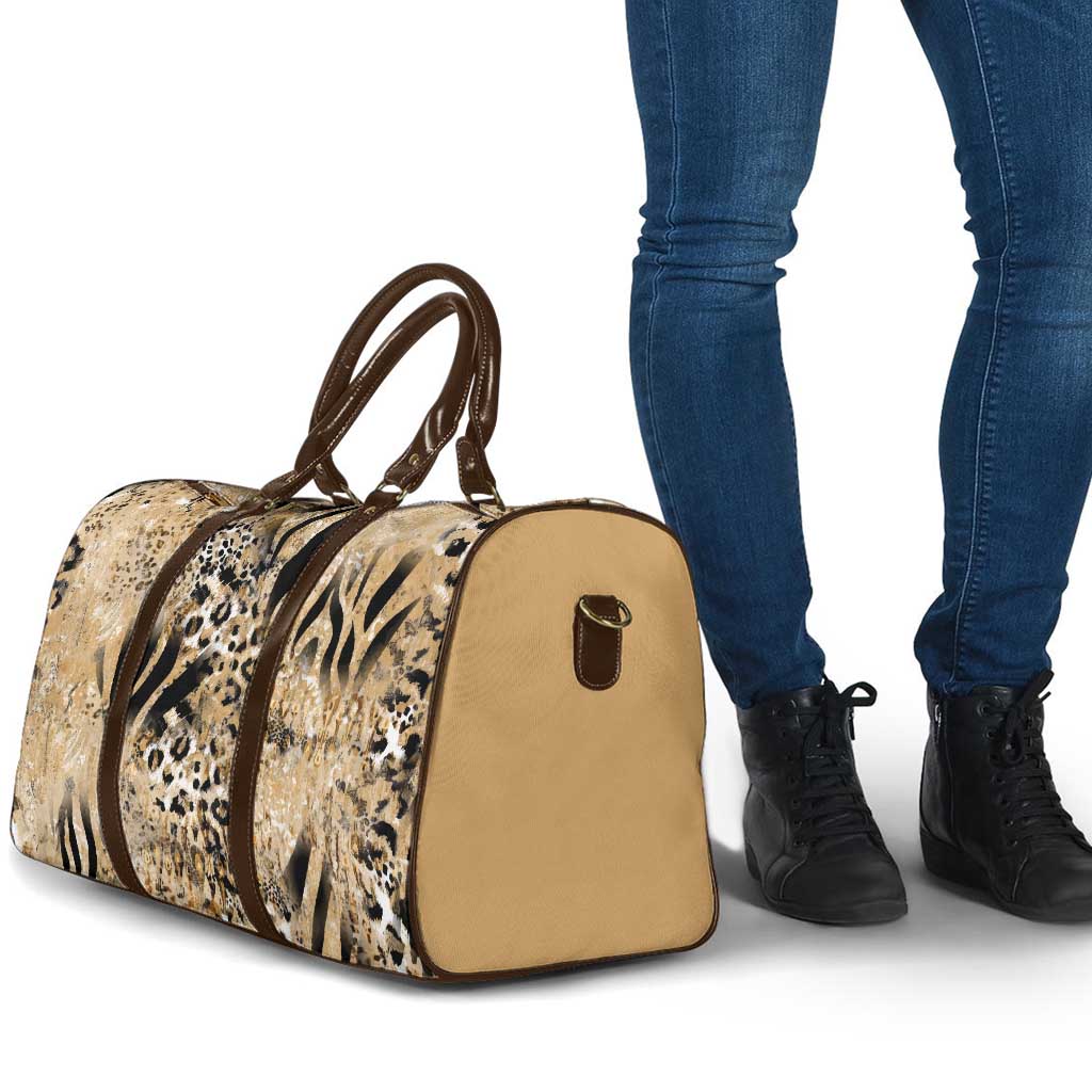 African Wild Animal Skins Travel Bag Zebra Tiger Leopard Mix Skin