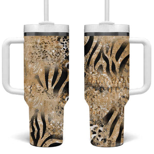 African Wild Animal Skins Tumbler With Handle Zebra Tiger Leopard Mix Skin - African Pride