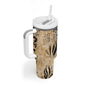 African Wild Animal Skins Tumbler With Handle Zebra Tiger Leopard Mix Skin - African Pride