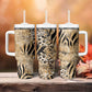 African Wild Animal Skins Tumbler With Handle Zebra Tiger Leopard Mix Skin - African Pride