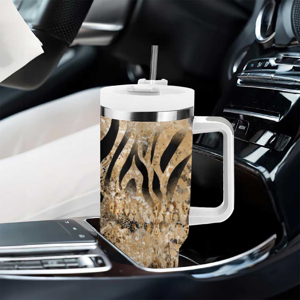 African Wild Animal Skins Tumbler With Handle Zebra Tiger Leopard Mix Skin - African Pride