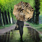 African Wild Animal Skins Umbrella Zebra Tiger Leopard Mix Skin