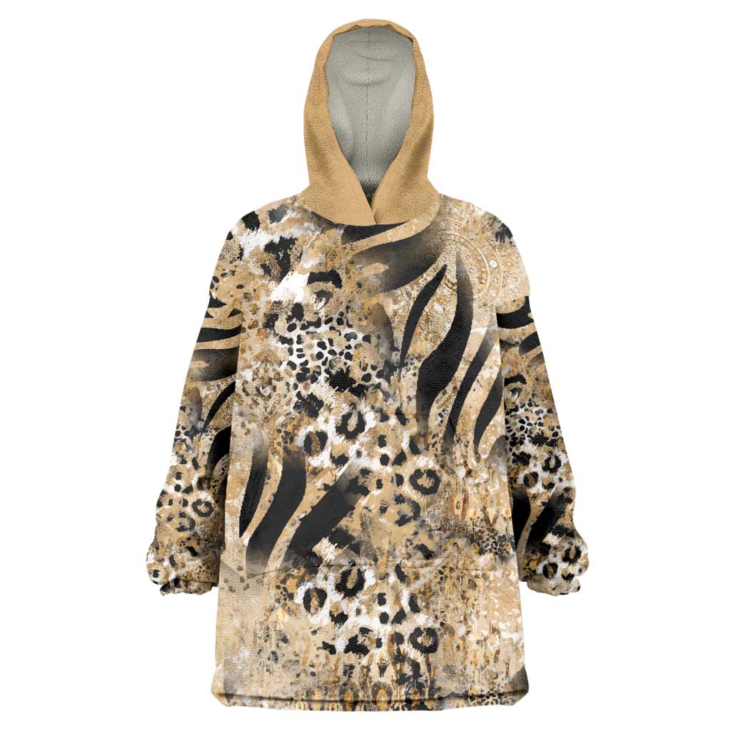 African Wild Animal Skins Wearable Blanket Hoodie Zebra Tiger Leopard Mix Skin - African Pride