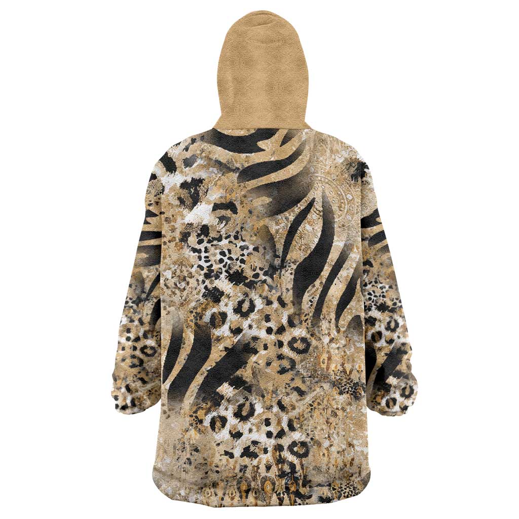 African Wild Animal Skins Wearable Blanket Hoodie Zebra Tiger Leopard Mix Skin - African Pride