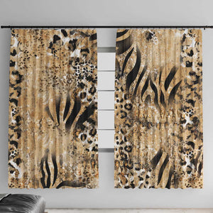 African Wild Animal Skins Window Curtain Zebra Tiger Leopard Mix Skin - African Pride