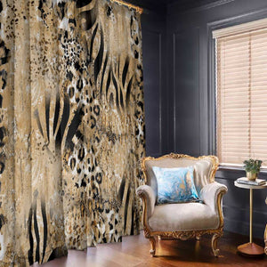 African Wild Animal Skins Window Curtain Zebra Tiger Leopard Mix Skin - African Pride