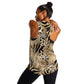 African Wild Animal Skins Women Racerback Tank Zebra Tiger Leopard Mix Skin - African Pride