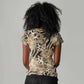 African Wild Animal Skins Women V-Neck T-Shirt Zebra Tiger Leopard Mix Skin - African Pride