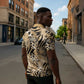 African Wild Animal Skins Zipper Polo Shirt Zebra Tiger Leopard Mix Skin