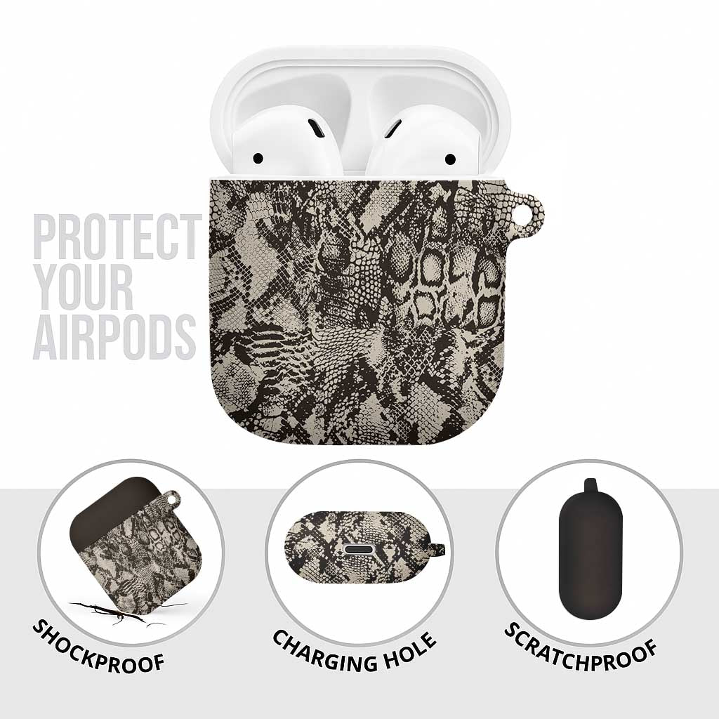 African Wild Animal Skins AirPods Case Snake and Crocodile Mix Skin
