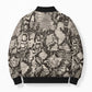 African Wild Animal Skins Bomber Puffer Jacket Snake and Crocodile Mix Skin
