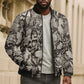African Wild Animal Skins Bomber Puffer Jacket Snake and Crocodile Mix Skin