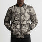 African Wild Animal Skins Bomber Puffer Jacket Snake and Crocodile Mix Skin
