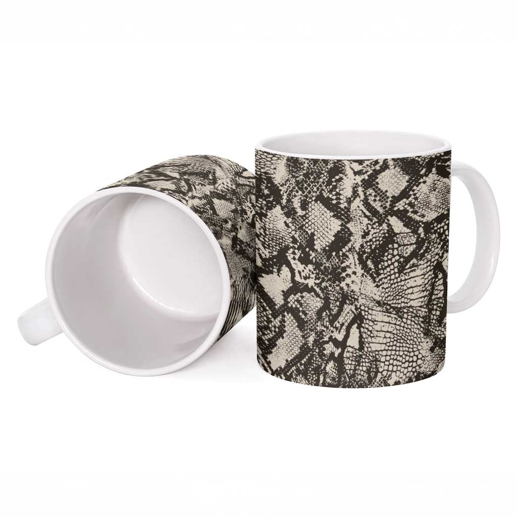 African Wild Animal Skins Ceramic Mug Snake and Crocodile Mix Skin