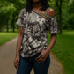 African Wild Animal Skins Cross Shoulder Shirt Snake and Crocodile Mix Skin