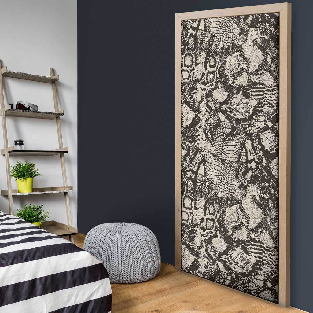 African Wild Animal Skins Door Cover Snake and Crocodile Mix Skin