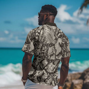 African Wild Animal Skins Hawaiian Shirt Snake and Crocodile Mix Skin - African Pride