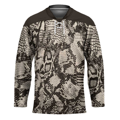 African Wild Animal Skins Hockey Jersey Snake and Crocodile Mix Skin