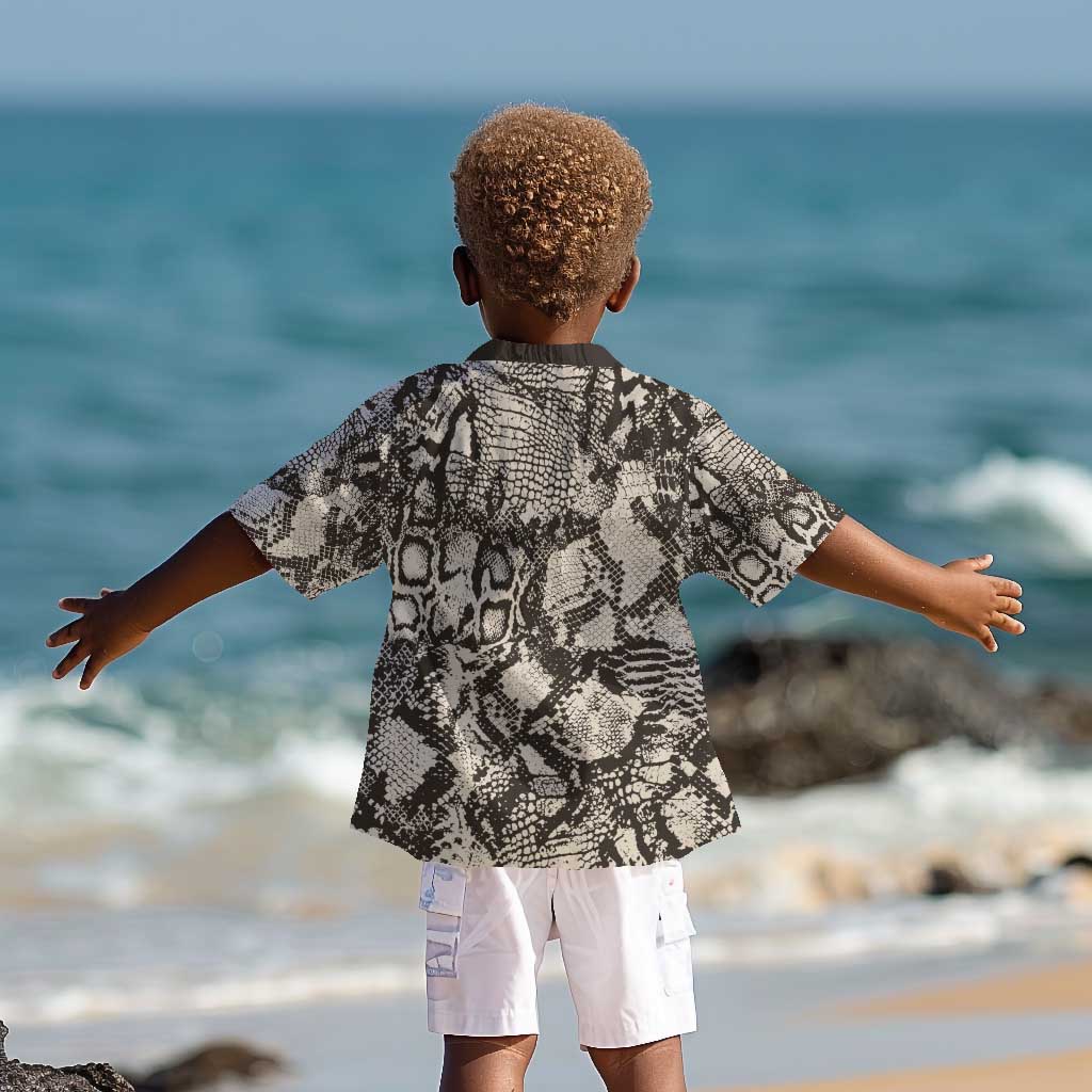 African Wild Animal Skins Kid Hawaiian Shirt Snake and Crocodile Mix Skin - African Pride