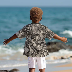 African Wild Animal Skins Kid Hawaiian Shirt Snake and Crocodile Mix Skin - African Pride